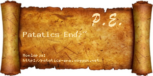 Patatics Ené névjegykártya